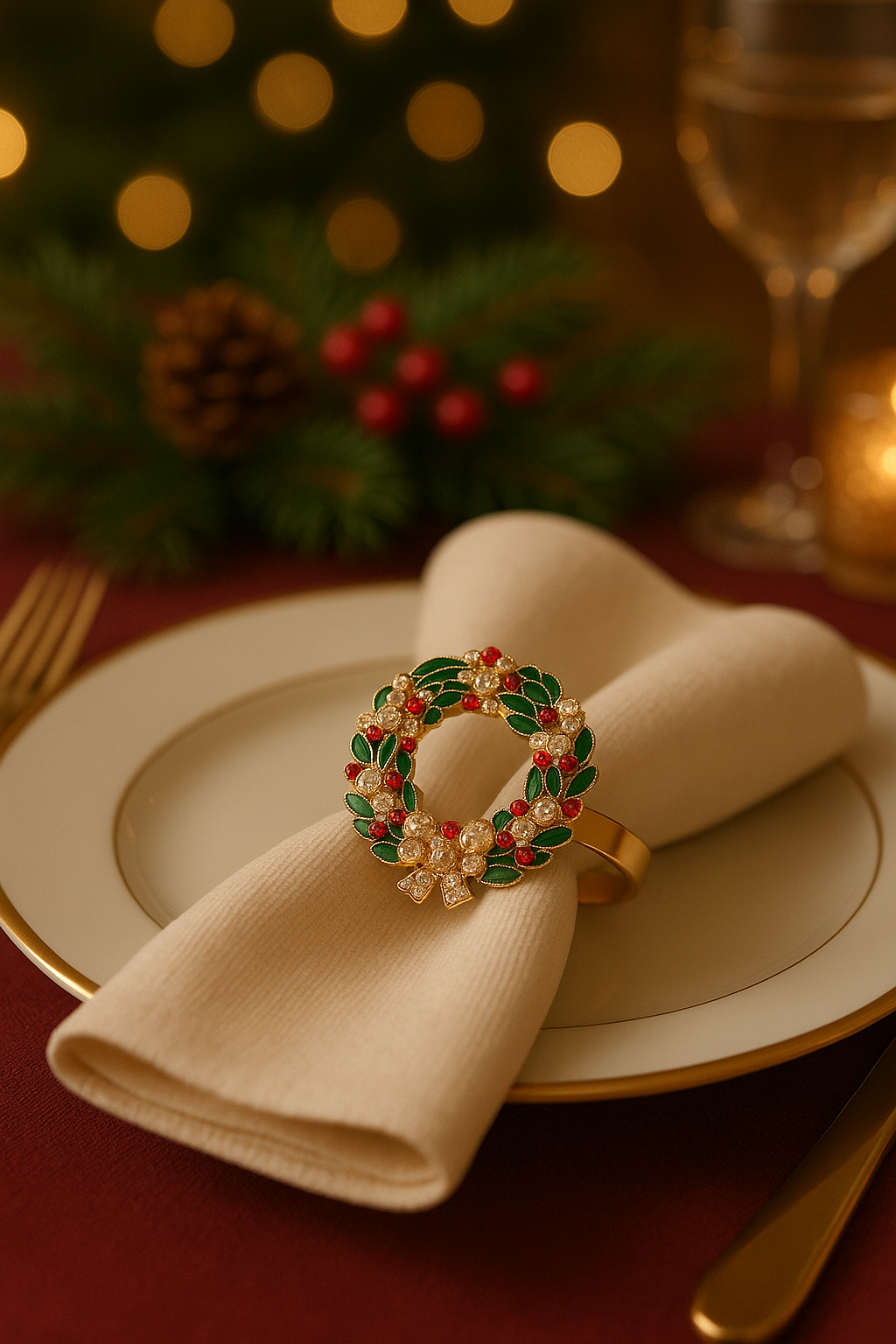 Ferma tovagliolo ghirlanda